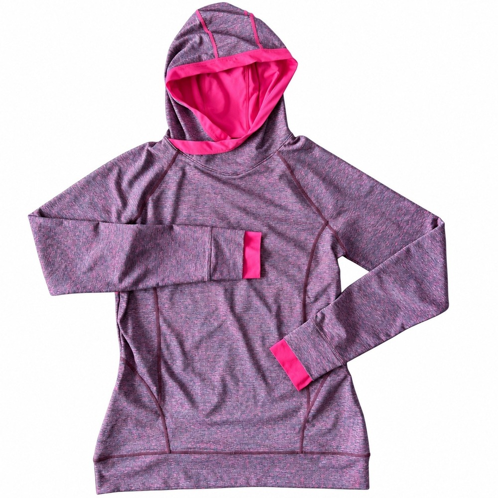 Running Room Women's Hoodie Medium Pink Purple Space Dye Breast Cancer Ribbon